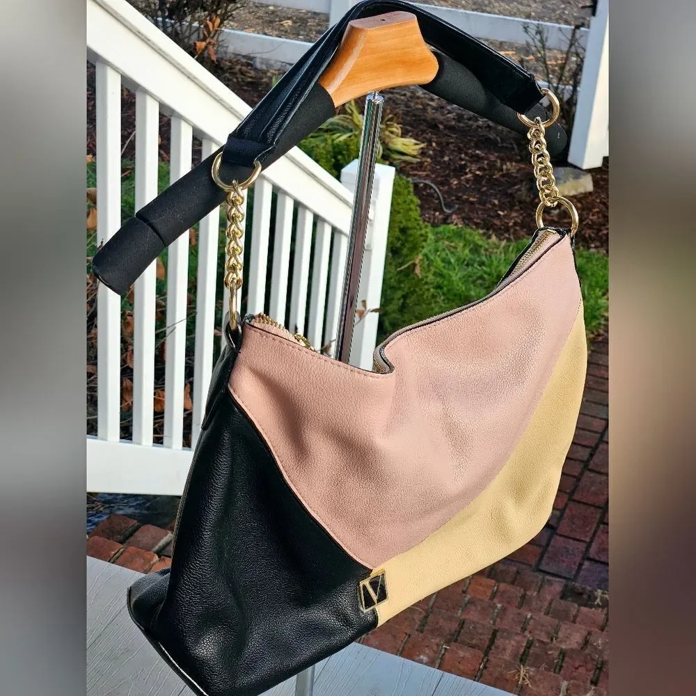 VICTORIA'S SECRET Blush Colorblock HOBO BAG shoulder bag purse Msrp $78 OOS